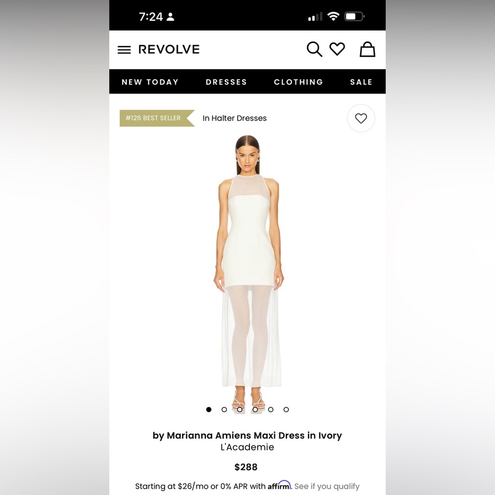 NWOT! L'Academie by Marianna Amiens Maxi Dress in Ivory